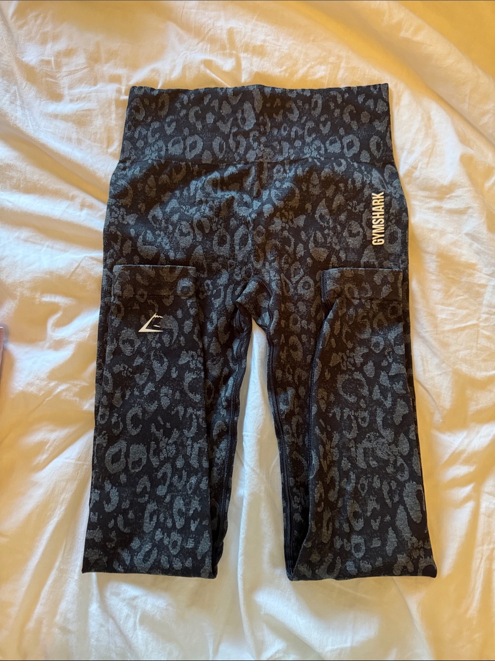 Gymshark Black & Dark Gray Leopard Print Leggings